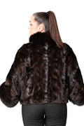 Mahogany Mink Fur Cape Serena