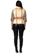 Off White Sculpted Beaver Fur Vest Davina