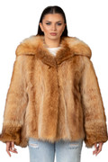 Raccoon Fur Bomber Jacket Hooded