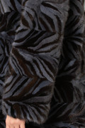 Gray Black Mink Fur Jacket 