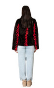 Red Black Mink Fur Jacket