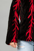 Red Black Mink Fur Jacket