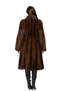Fully Let Out Mink Fur Coat Mahogany Tapered Waist 