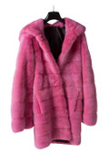 hppded pink mink fur coat