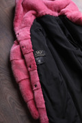 Pink Mink  Fur Coat Hooded Sizes Medium/Large