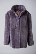 Lavender Plucked Beaver  Fur Coat  Sizes L/XL