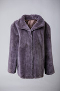Lavender Plucked Beaver  Fur Coat  Sizes L/XL