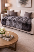 Silver Fox Fur Blanket Throw Full skin