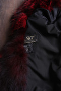 Men's Burgundy Red Fox Fur Coat Shawl Collar  All Sizes