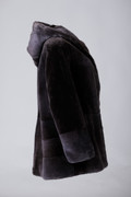 Navy Sheared Beaver Oversized Fur Coat  Sizes L/XL