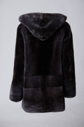 Navy Sheared Beaver Oversized Fur Coat  Sizes L/XL