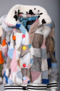  Multicolor Mink  Fur Bomber Jacket Errika Sizes S/M