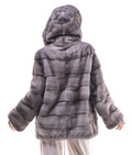 Sapphire Hooded Mink Fur Jacket xs-s-m
