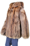  Hooded Fin Raccoon Fur Coat  