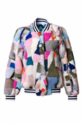   Multicolor Mink  Fur Bomber Jacket  Sizes XS/S/M/L