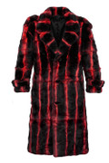 Red  Long Rex Chinchilla Trench Coat