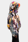 Multicolor  Fox Fur Jacket Iris