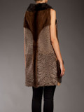 Multicolor Mink & Ashtrakhan Fur Vest rear view