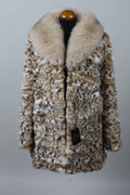 lynx fur coat with fox shawl collar