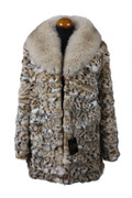 lynx fur coat with fox shawl collar