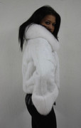 Snow White Rex Rabbit Fur Jacket Fox Collar Snow White Rex Rabbit Fur Jacket Fox Collar