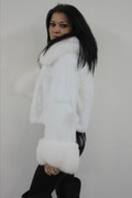 Snow White Rex Rabbit Fur Jacket Fox Collar Snow White Rex Rabbit Fur Jacket Fox Collar