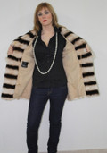 Mink Fur Jacket Rex Waterfall Collar