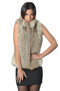 【10/11まで】ESMOK sideribbon fur vest beige Lynx Fur Vest | SKANDINAVIK FUR