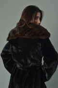Black Mink Fur Coat  and Sable Hood