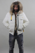 White Fur Lined Hooded Parka