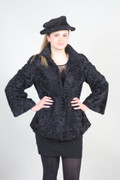 Black Swakara Lamb Fur Coat
