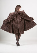 Sheared  Brown Beaver Coat Swing Style