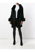 Black Lamb Fur Coat Erminia