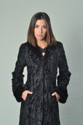 Black Persian Lamb Coat Mink Collar & Cuffs