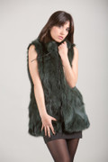 Green Fox Fur Vest artistic view Green Fox Fur Vest artistic view