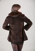 Sheared Beaver Fur Brown Jacket
