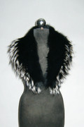 black fox fur collar with silver tips black fox fur collar with silver tips
