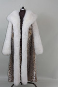 Full Length Lynx  Bobcat  Coat White Fox Sleeves All Sizes