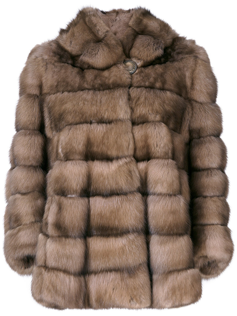 Golden Russian Sable Fur Coat Hooded SKANDINAVIK FUR