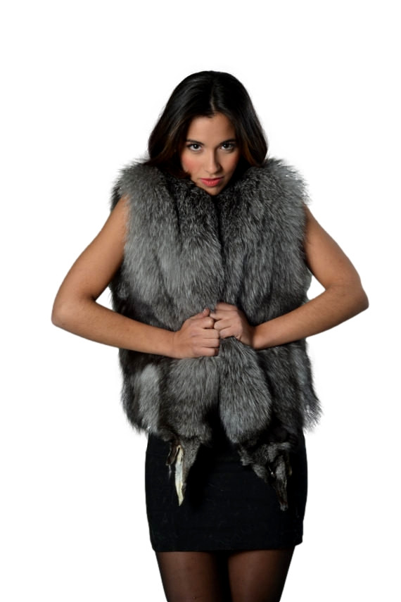 Blue Frost Fox Fur Vest Full Pelt | SKANDINAVIK FUR
