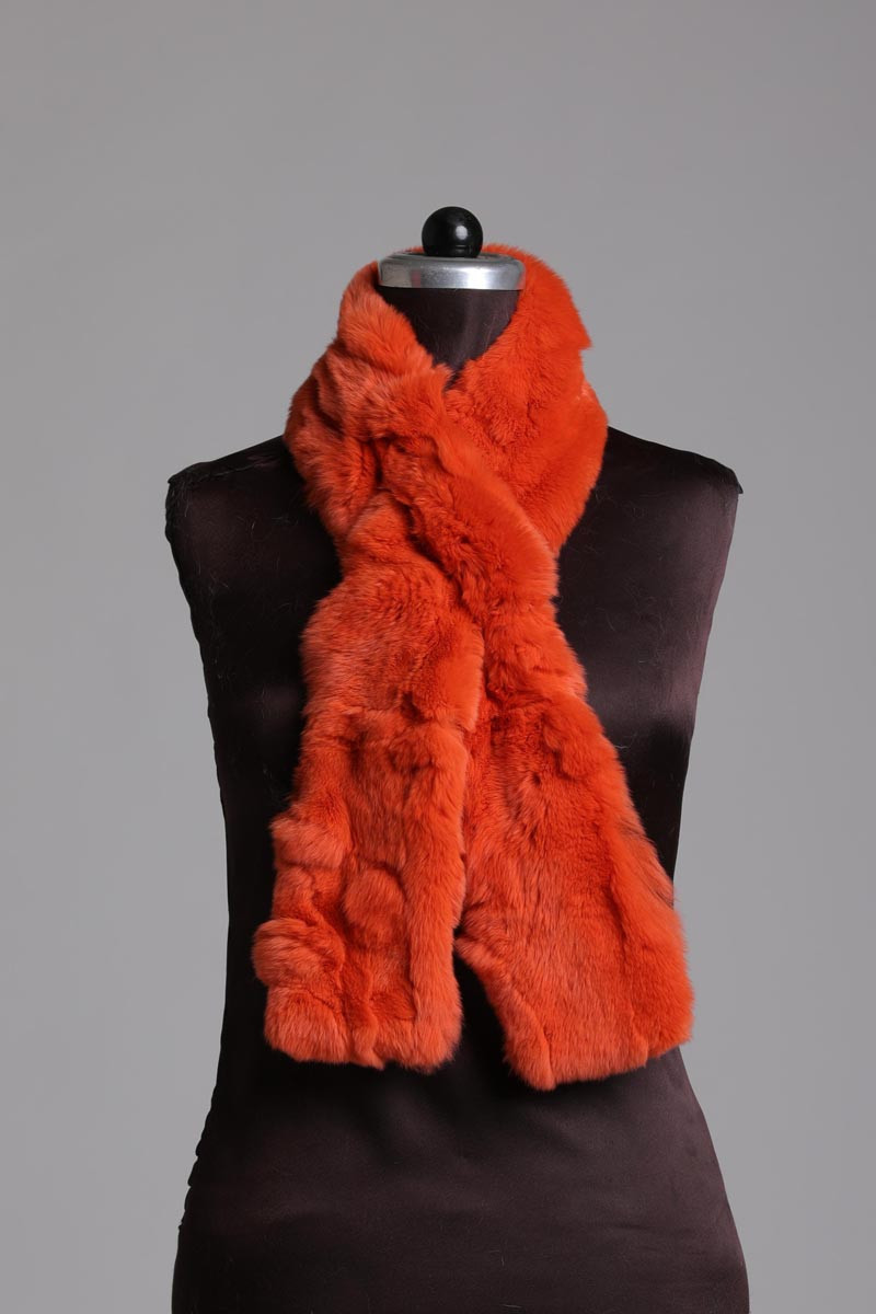 Orange Rex Fur Scarf | SKANDINAVIK FUR