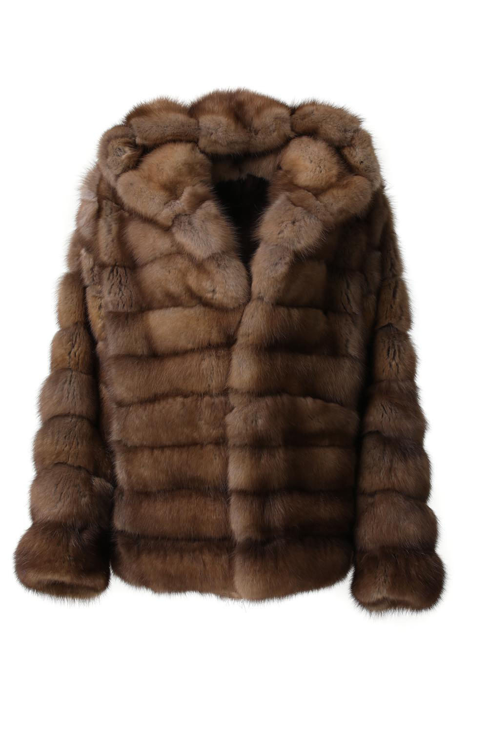 Men's Hooded Sable Fur Coat SKANDINAVIK FUR - Main Image