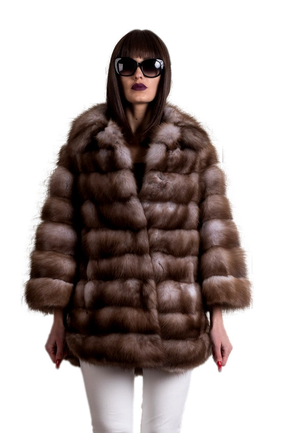 Sable Fur Coat Side slits SKANDINAVIK FUR