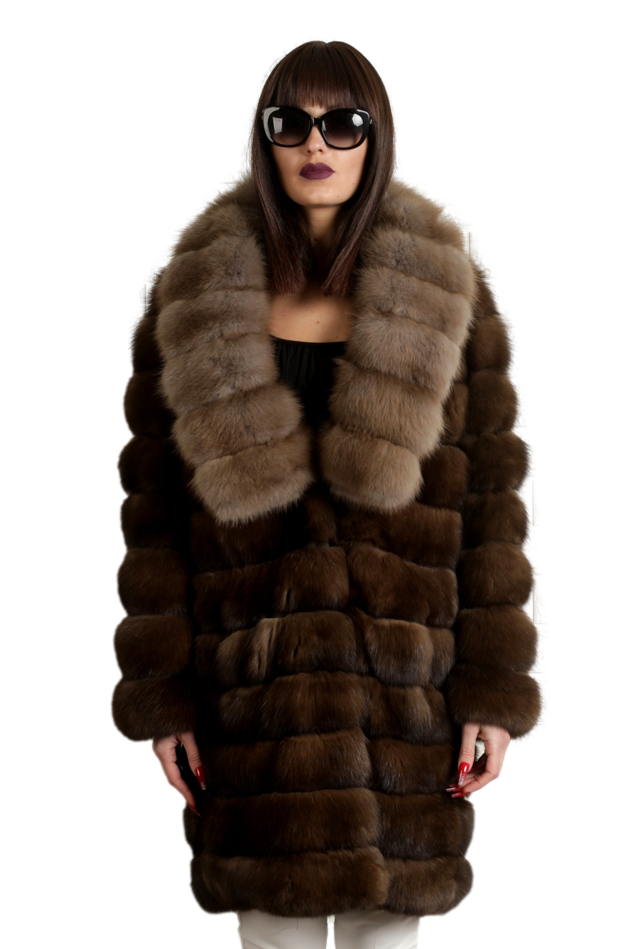 Knee Length Sable Fur Coat SKANDINAVIK FUR