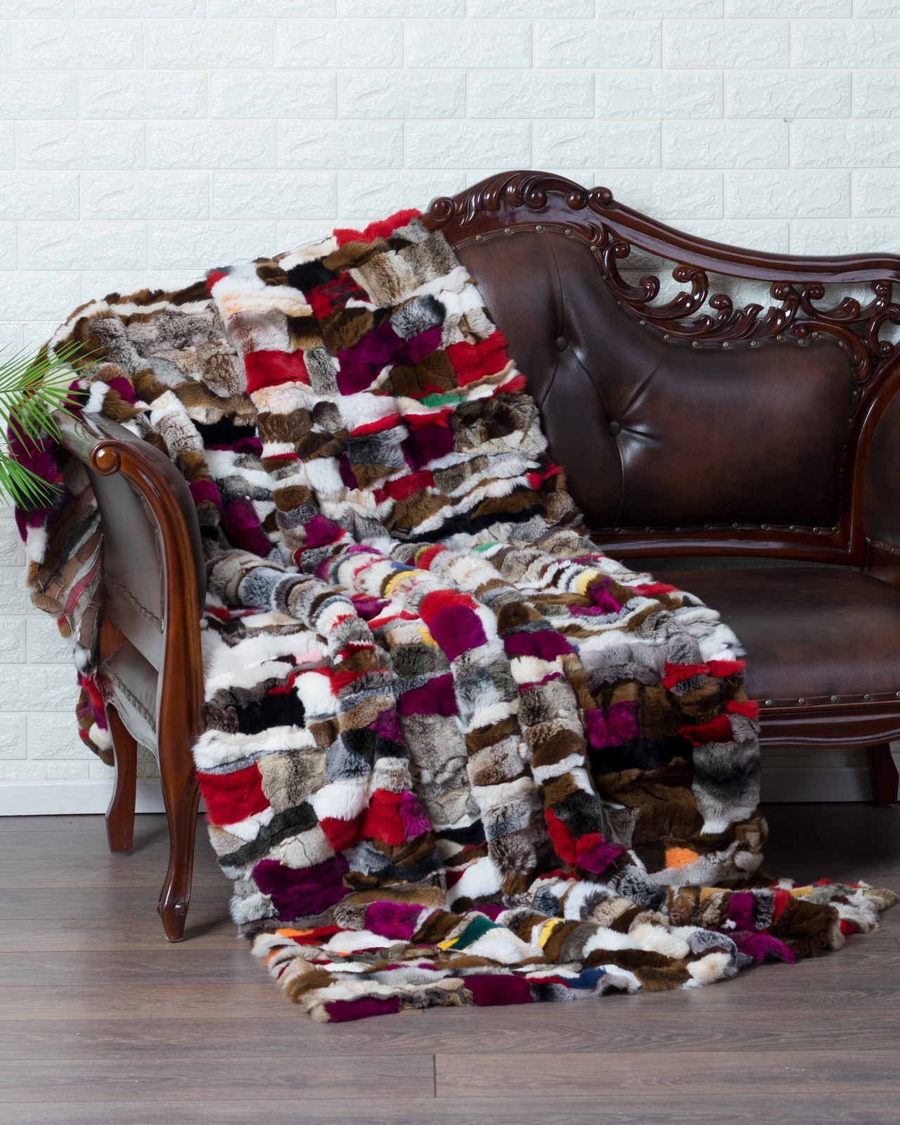 Multicolor Rex Fur Blanket Throw | SKANDINAVIK FUR
