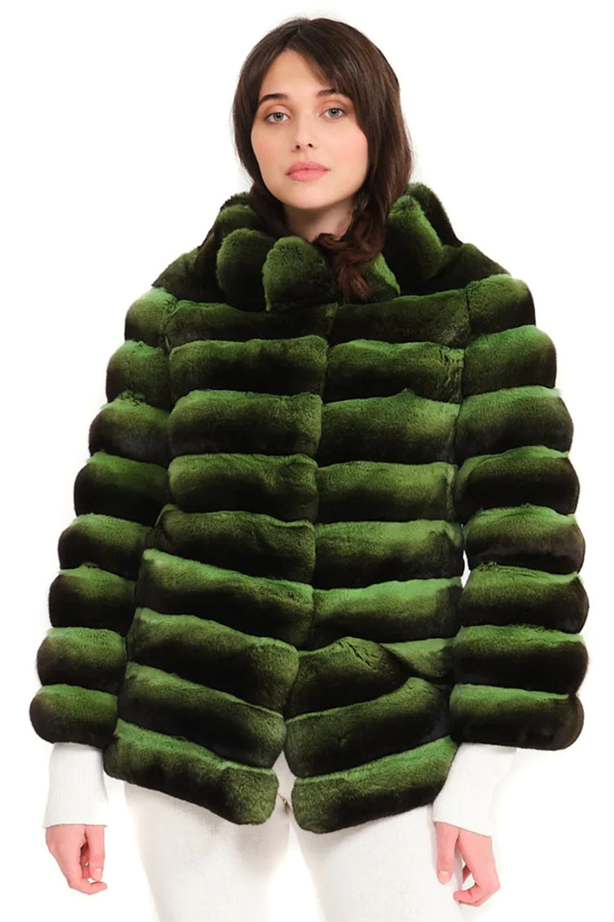 Neon Green Chinchilla Jacket | SKANDINAVIK FUR