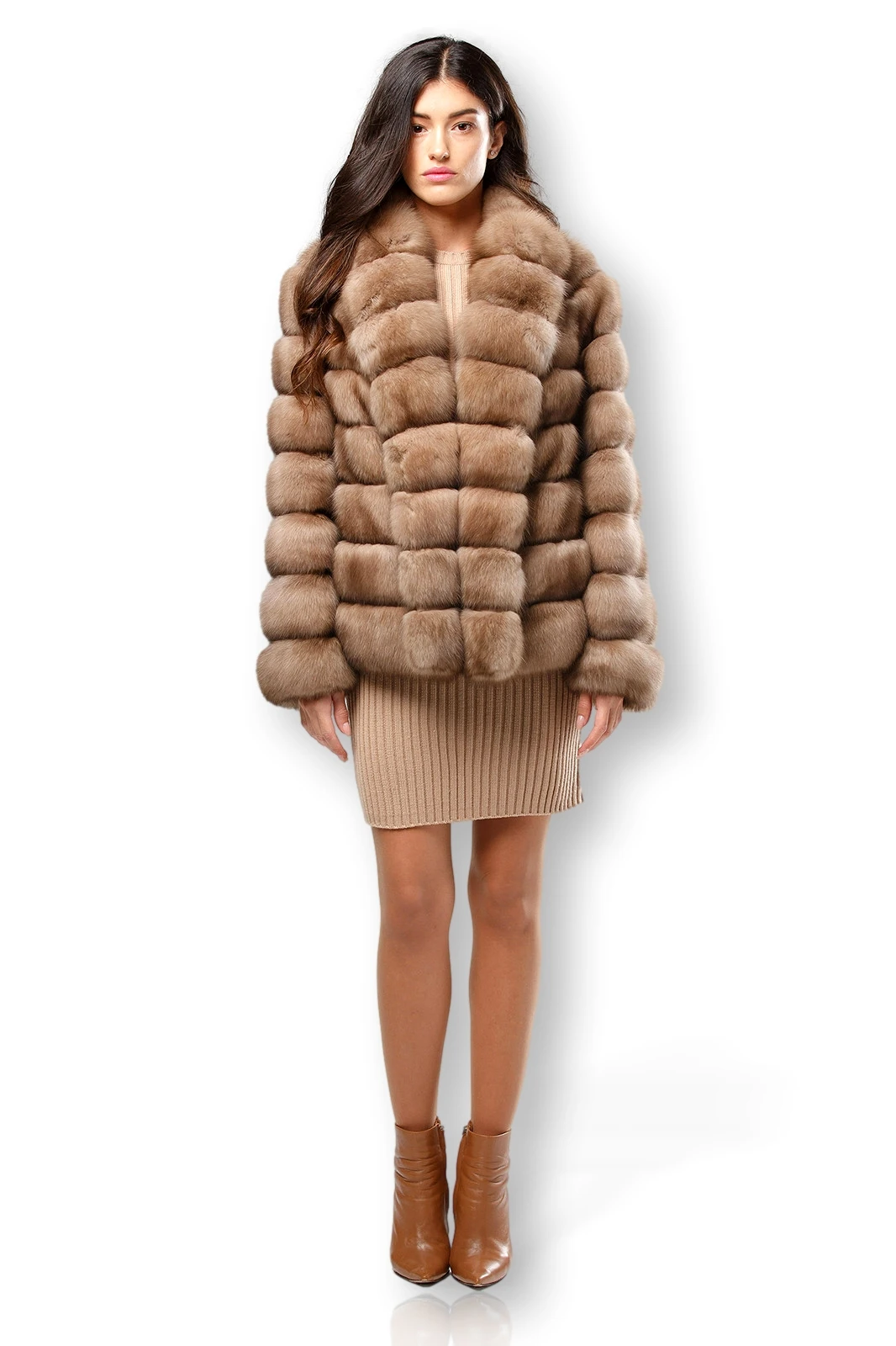 Sable Fur Coat Stand up Collar | SKANDINAVIK FUR