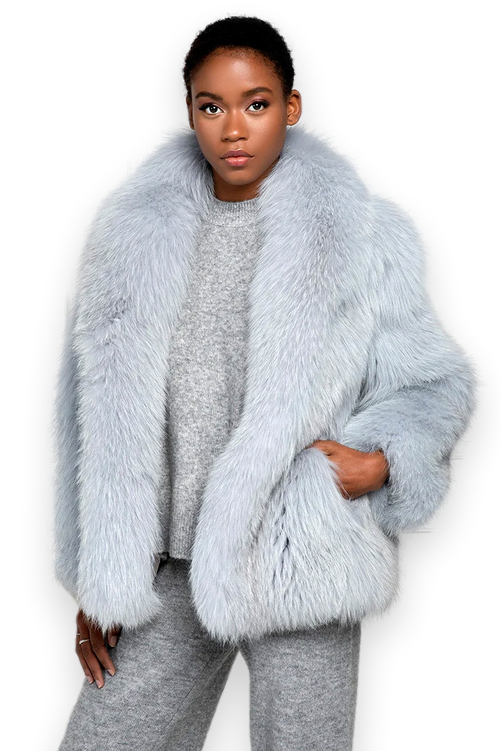 Ciel Fox Coat Shawl Collar | SKANDINAVIK FUR
