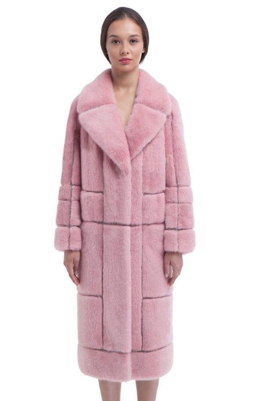 Sheared Pink Mink Fur Coat Roselyn