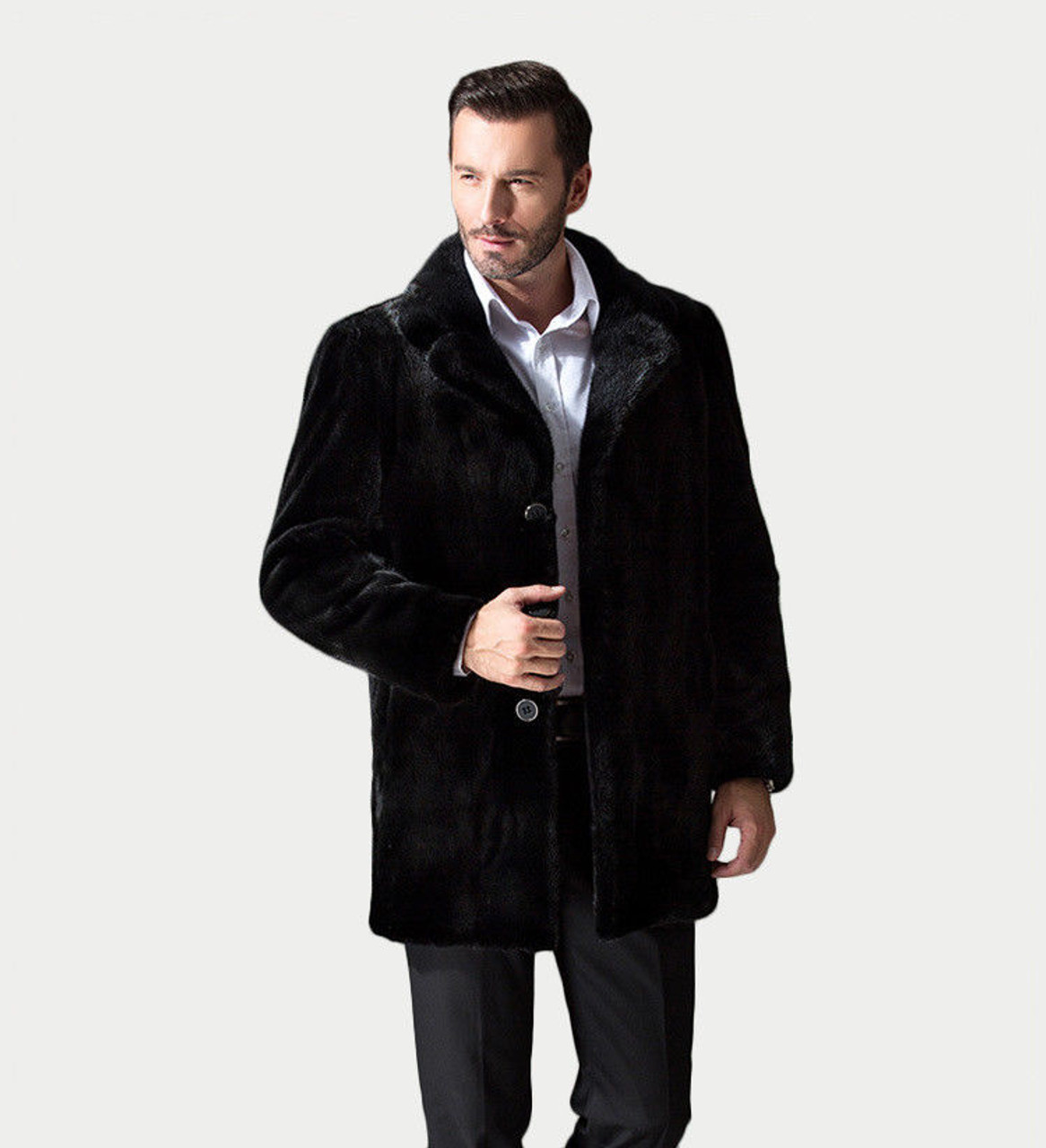 Black Mink Fur Coat Classic | SKANDINAVIK FUR